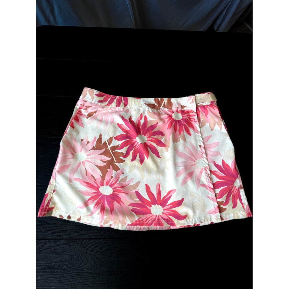 RipSkirt Active Wrap Skirt Size M Cream Pink Floral Beach Swim Coverup Tropical